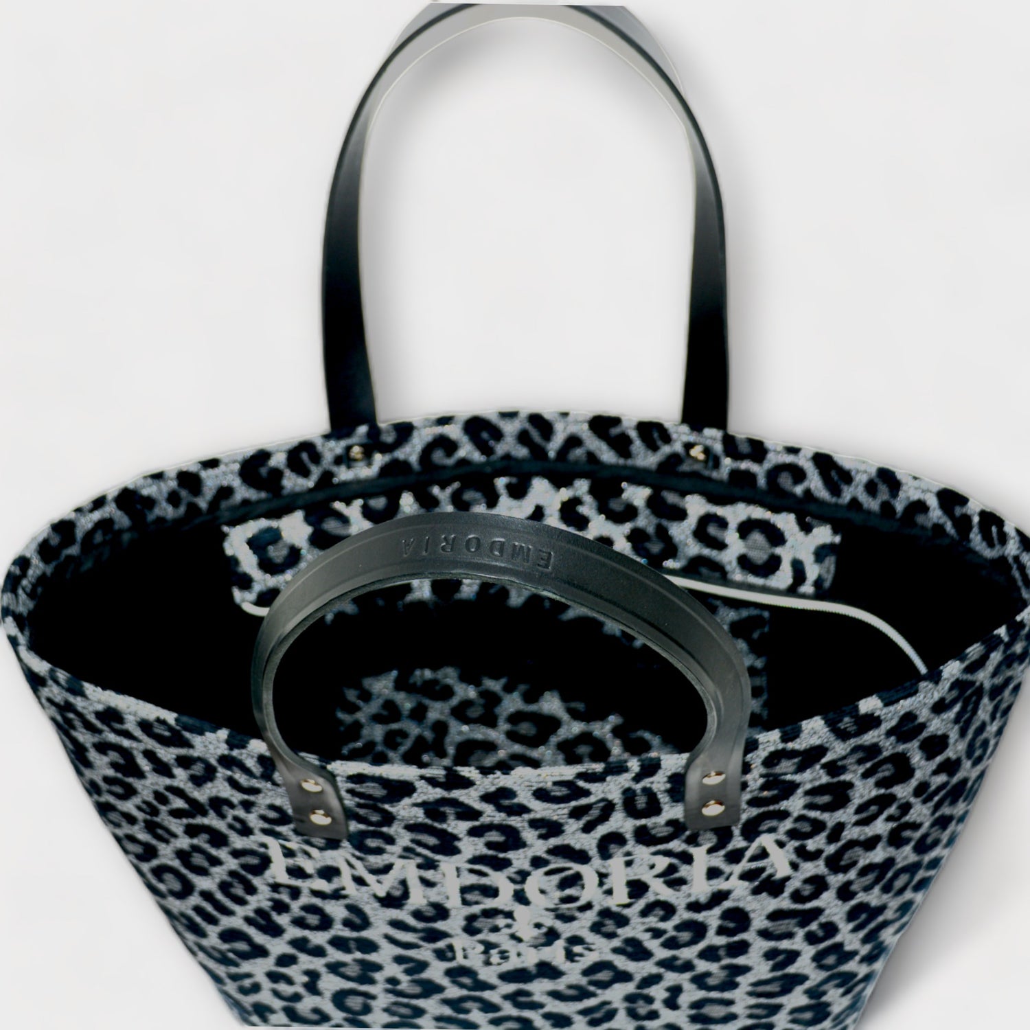 Sac à main fourre-tout shopping en tissu jacquard Leopard