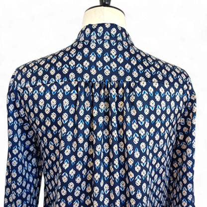 Chemise imprimée manches longues et jabot à volants-Chemise- blouse chic pour femme-blouse mariage-chemise-EMDORIA PARIS