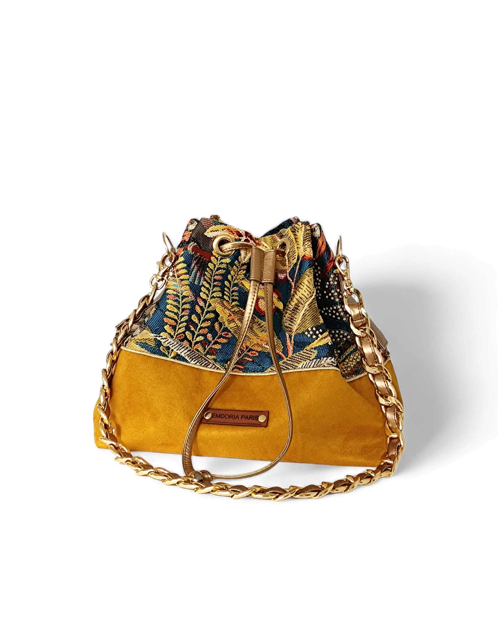 Sac seau Bucky en suédine et jacquard-Femmes- new in-Nouveauté-sac-EMDORIA PARIS