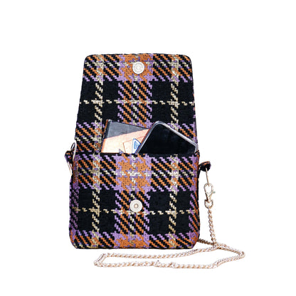 Mini Sac bandoulière en tissu tartan écossais-Sacs à main- bandouliere-cross bag hand bag-hand cross bag-EMDORIA PARIS