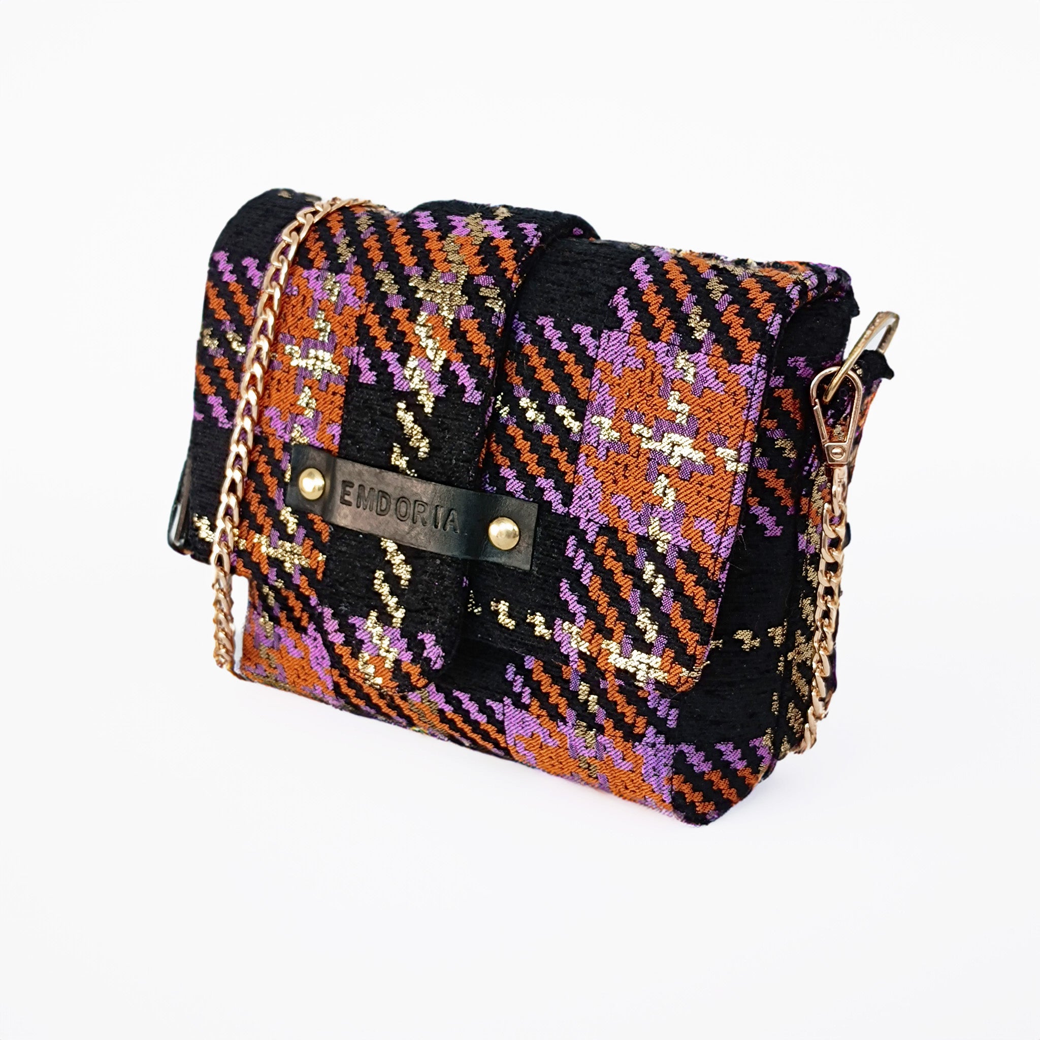 Mini Sac bandoulière en tissu tartan écossais-Sacs à main- bandouliere-cross bag hand bag-hand cross bag-EMDORIA PARIS