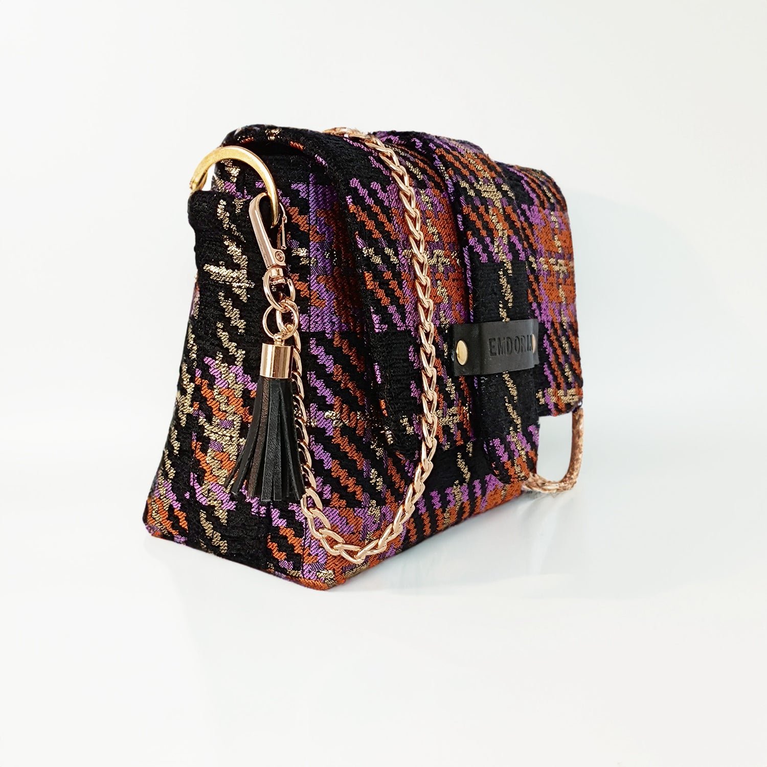 Mini Sac bandoulière en tissu tartan écossais-Sacs à main- bandouliere-cross bag hand bag-hand cross bag-EMDORIA PARIS