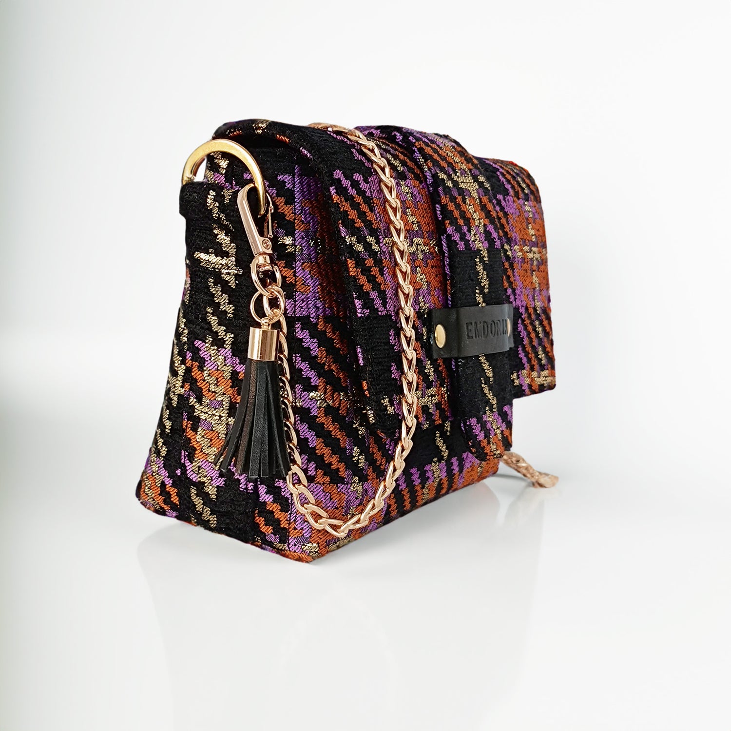 Mini Sac bandoulière en tissu tartan écossais-Sacs à main- bandouliere-cross bag hand bag-hand cross bag-EMDORIA PARIS