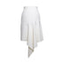 Jupe drapée en crêpe à volant longueur midi-Jupes- Assymetric skirt-Crêpe-Ecru-EMDORIA PARIS