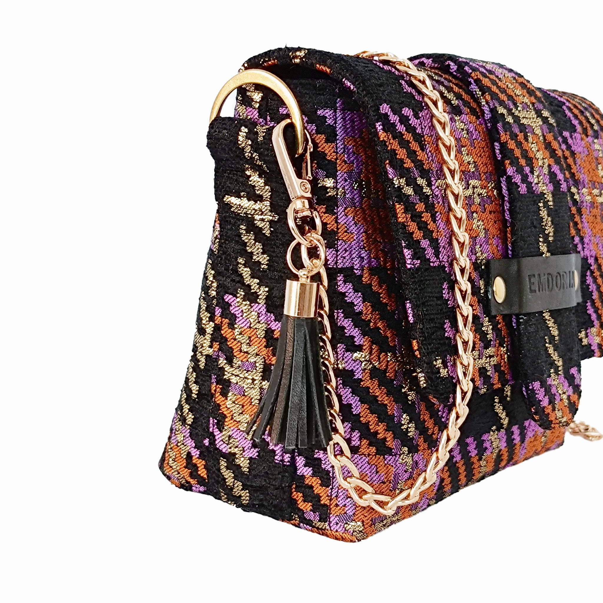 Mini Sac bandoulière en tissu tartan écossais-Sacs à main- bandouliere-cross bag hand bag-hand cross bag-EMDORIA PARIS