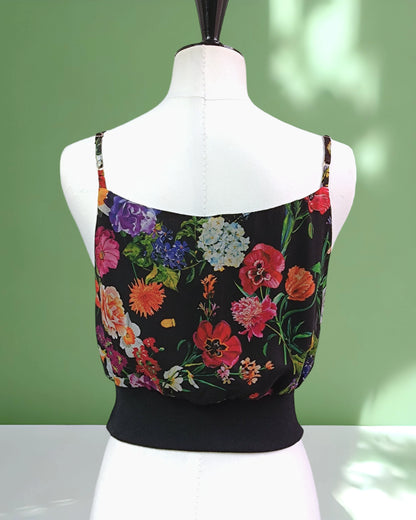 Haut cache-cœur en soie à bretelles ajustables-Hauts- Blouse-blouse femme-croptop-EMDORIA PARIS