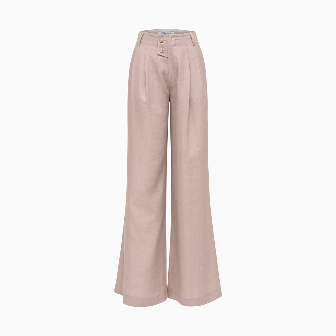 Pantalon à plis large et fluide en Lin naturel-Pantalon- new-new in-Nouveauté-EMDORIA PARIS