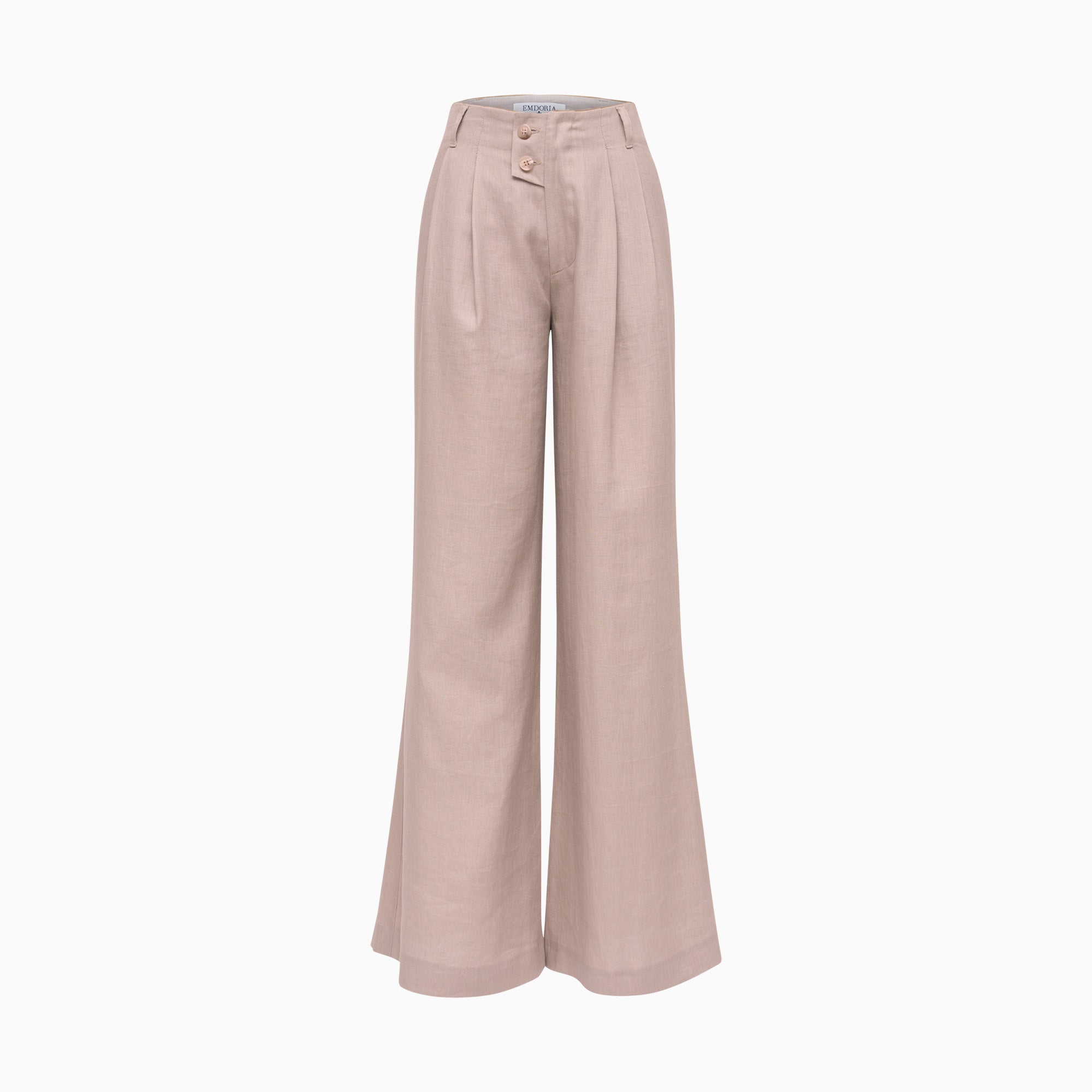 Pantalon à plis large et fluide en Lin naturel-Pantalon- new-new in-Nouveauté-EMDORIA PARIS