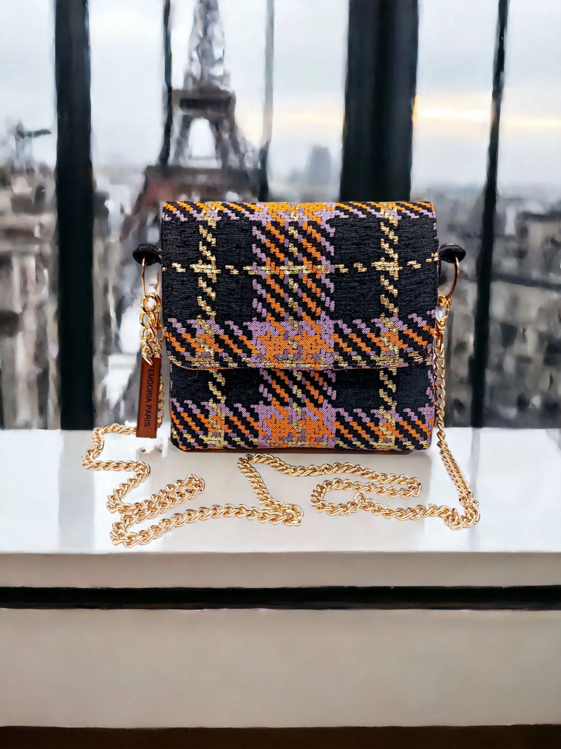 Sac à Main en bandoulière en Tartan-Sacs à main-Accessoire-petit sac en tartan-Pochette en tartan-EMDORIA PARIS