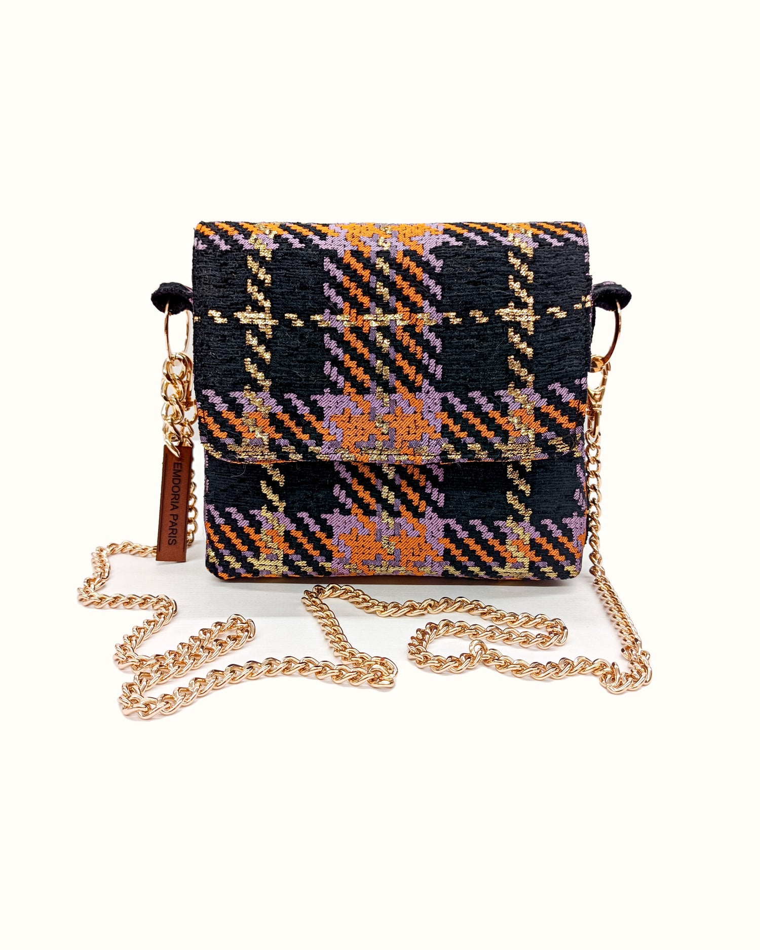 Sac à Main en bandoulière en tissu Tartan-Sacs à main- accessoire-petit sac en tartan-pochette en tartan-EMDORIA PARIS