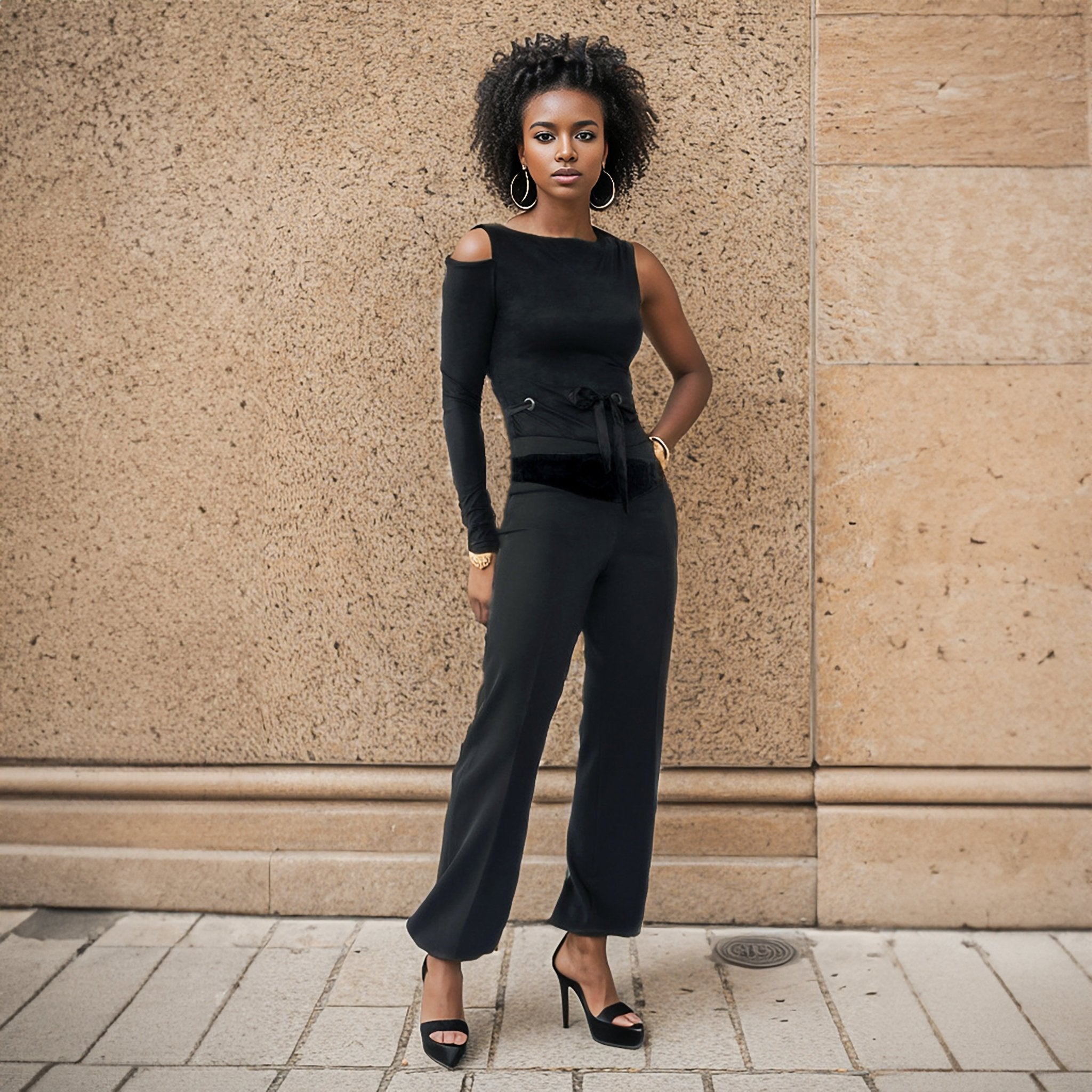 Haut Jazz en jersey à manche asymétrique-Femmes- croptop-haut-haut chic-EMDORIA PARIS