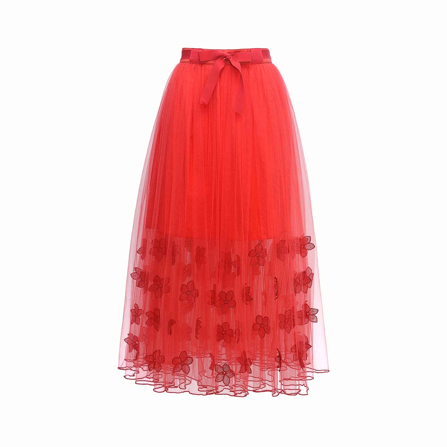 Jupe en Tulle Couture avec Cordon et broderies pour Femme-Jupes- 36-38-40-EMDORIA PARIS