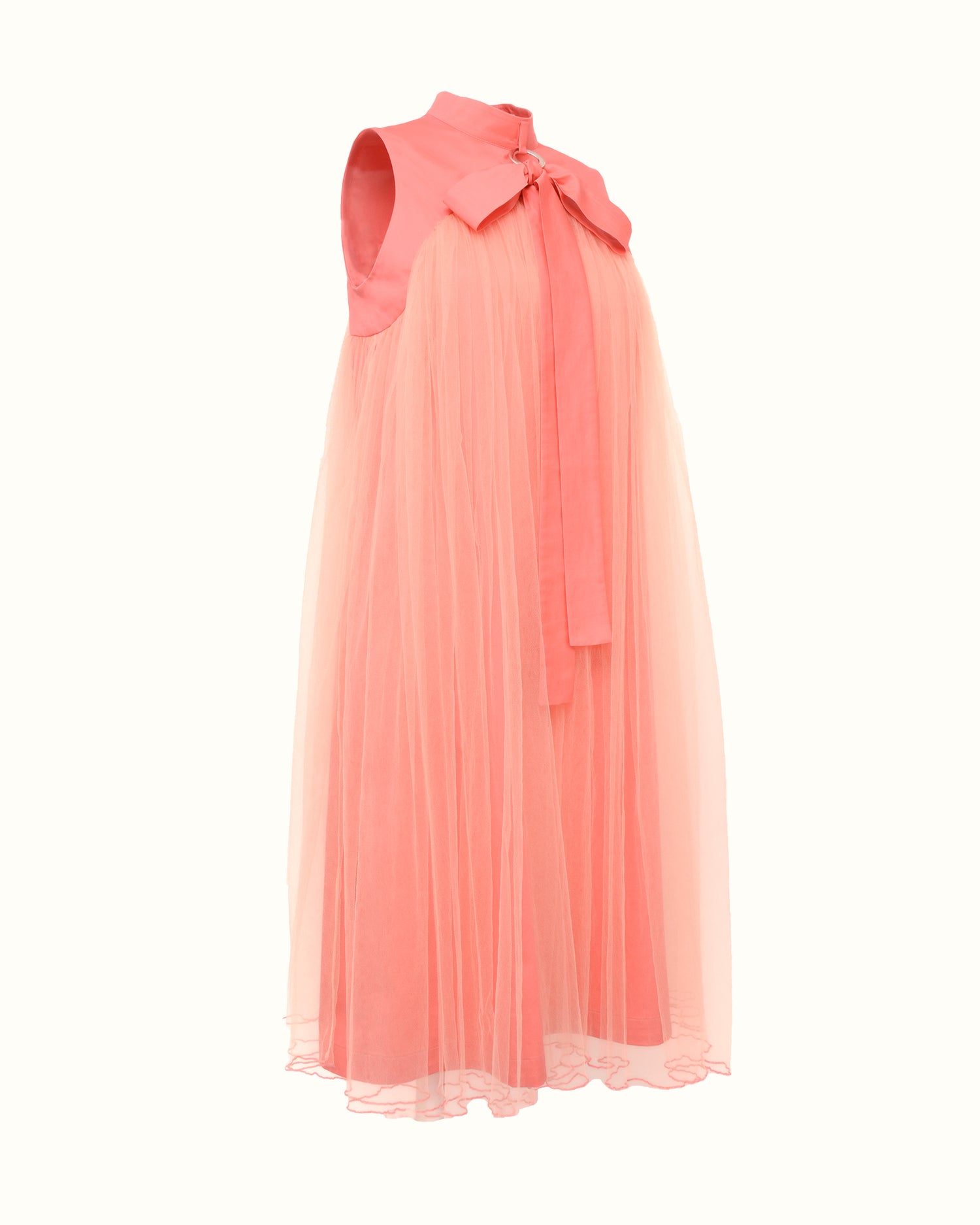 Robe midi Paula en tulle et coton avec grand noeud-Robes- 36-38-40-EMDORIA PARIS