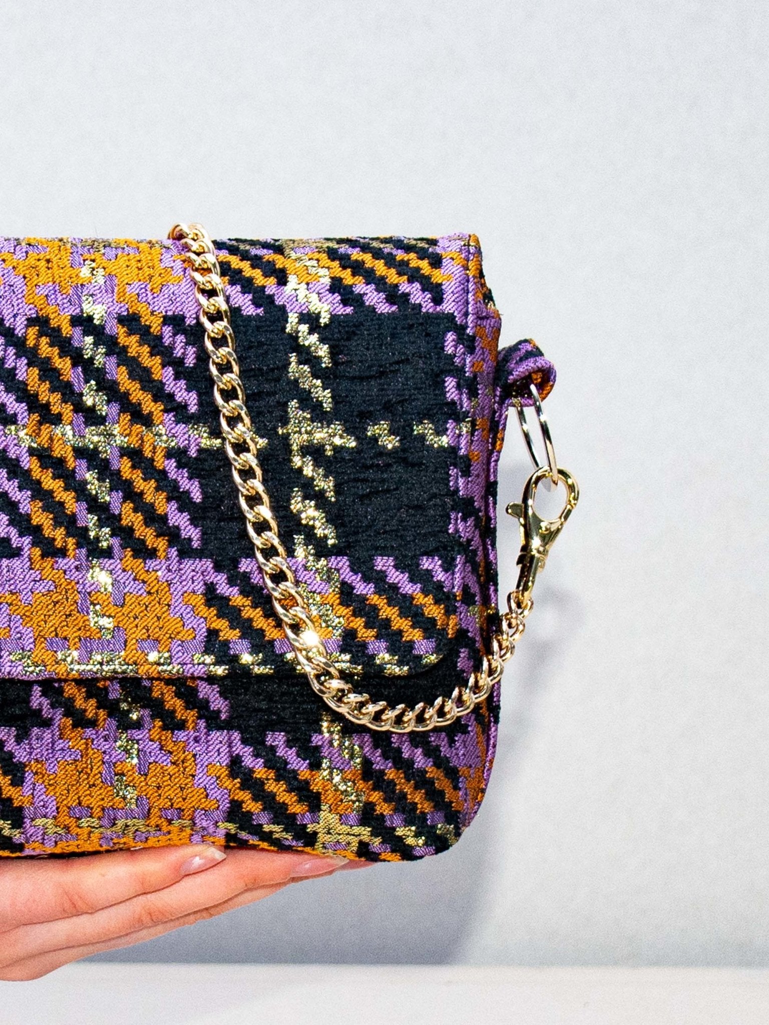 Sac à Main en bandoulière en tissu Tartan-Sacs à main- accessoire-petit sac en tartan-pochette en tartan-EMDORIA PARIS