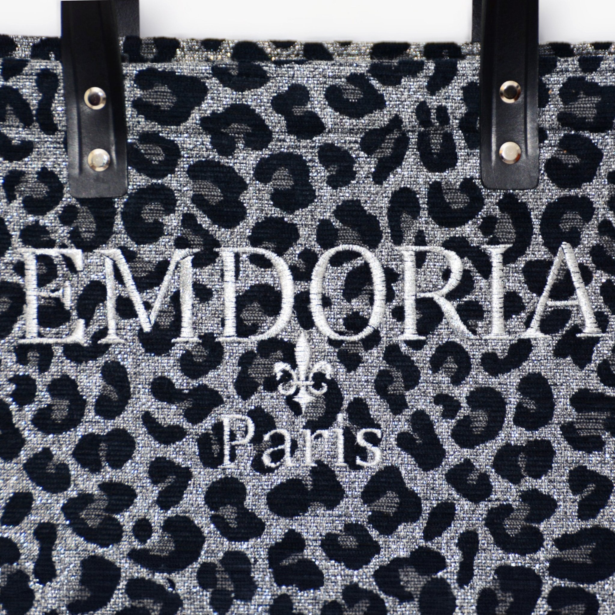 Sac à main fourre-tout shopping en tissu jacquard Leopard-Sacs à main- Jacquard-mallette-sac-EMDORIA PARIS
